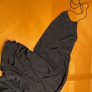 De Laru black halter prom dress